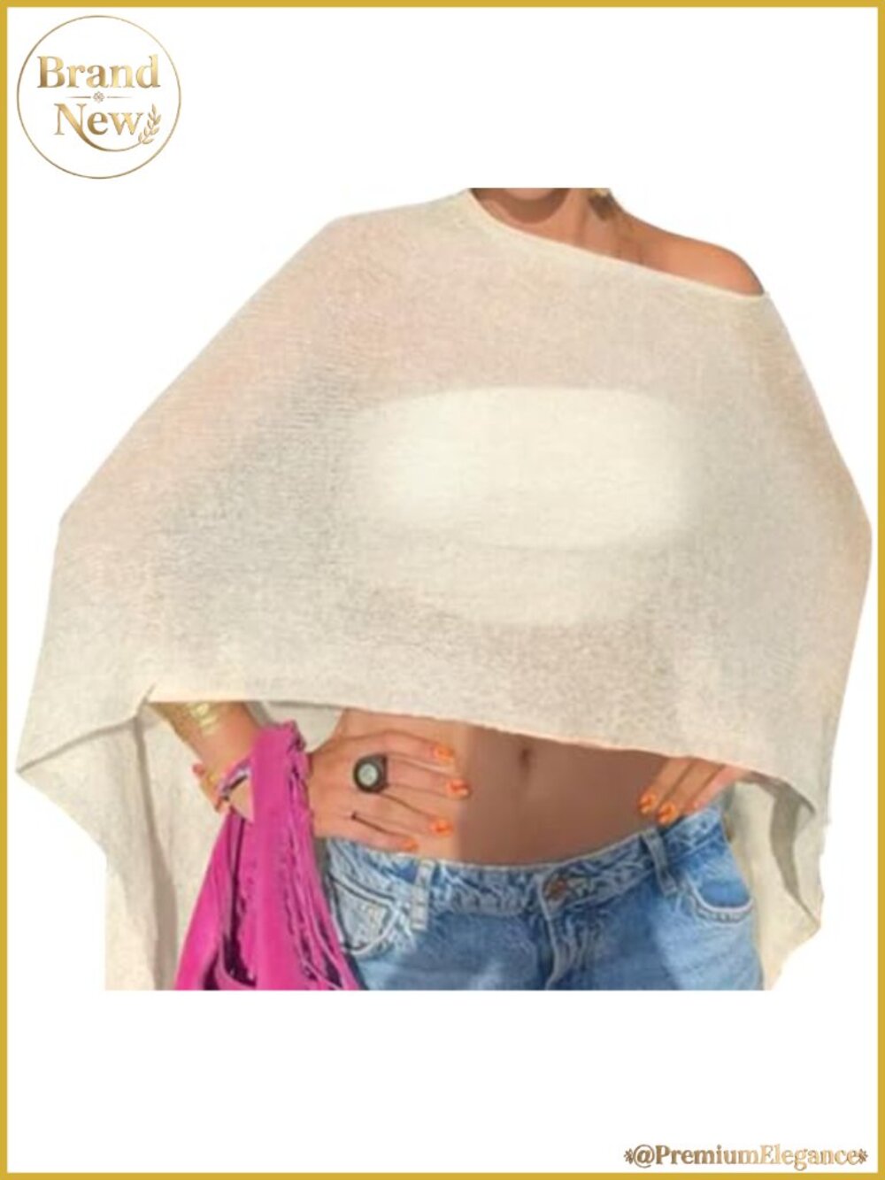Sheer High Stretch Beach Cover Up Poncho Shawl Swimwear 3XS-6XL